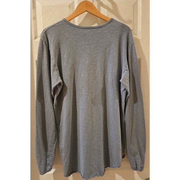 Kinetix Shirt Casual Luxury Long Sleeve Henley Blue Heather Cotton Mens Large - Picture 5 of 9